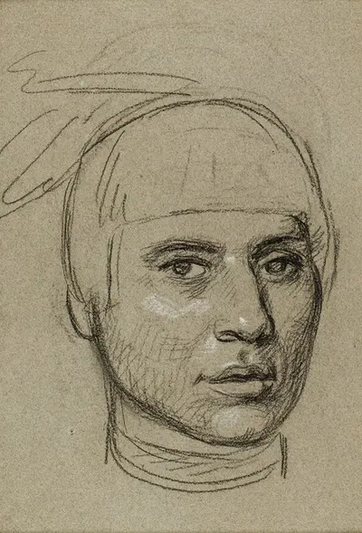Study for a Portrait of Chippewa Chief No-Tin by Чарльз Берд Кинг — digital art print download
