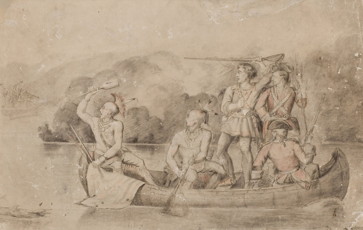 Canoe Scene by Шарль Фердинанд Вимар — digital art print download
