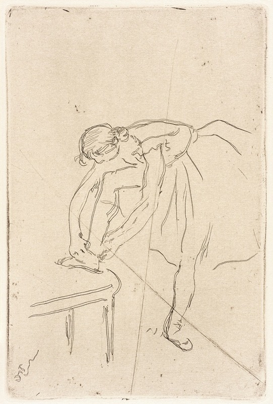 Danseuse mettant son chausson by Эдгар Дега — digital art print download
