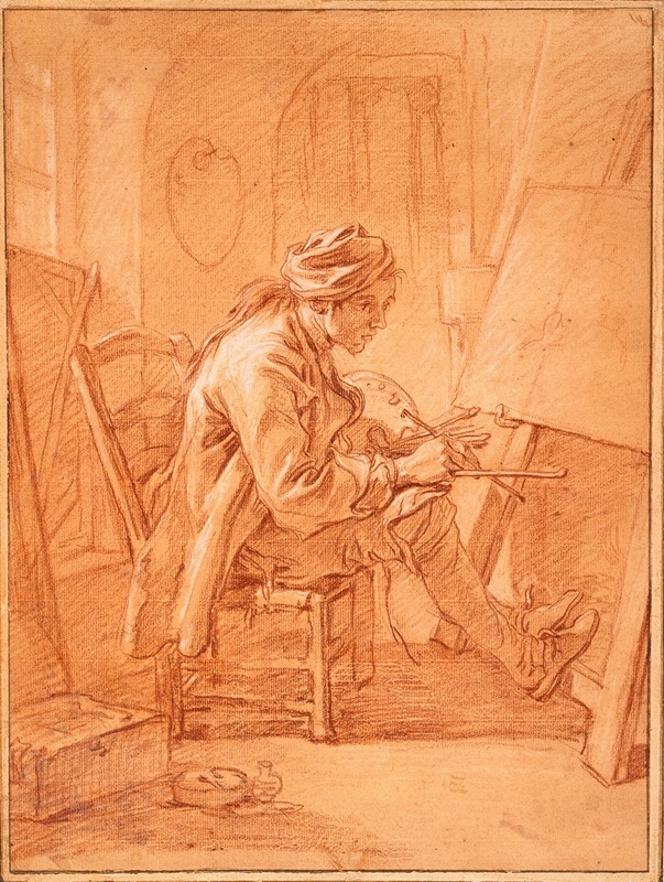 The Artist in His Studio by Франсуа Буше — digital art print download