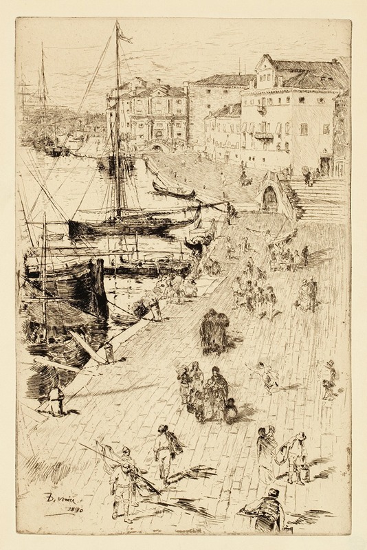 Riva degli Schiavoni II by Фрэнк Дювенек, 1880 — digital art print download