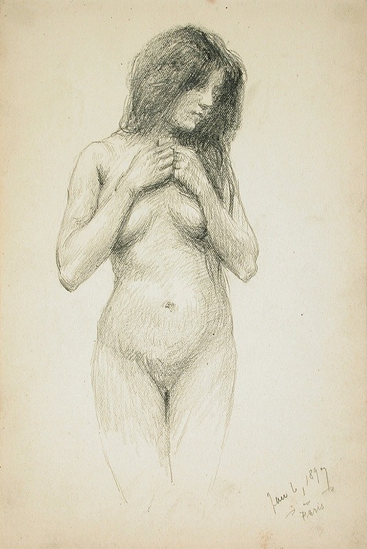 Female Nude by Фрэнк Дювенек, 1897 — digital art print download
