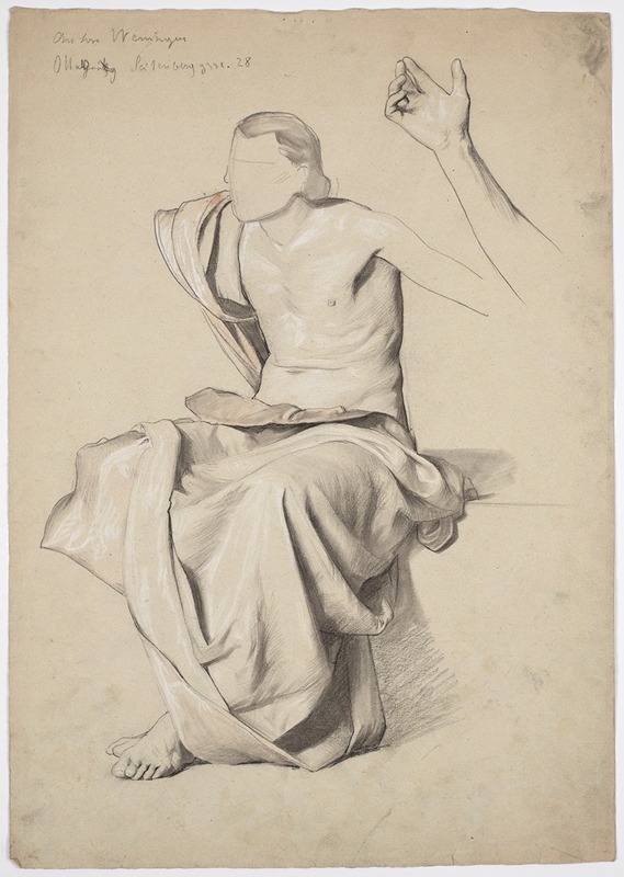 Figurenstudie zum Deckengemälde 'Rezitation' by Франц фон Матч, 1883 — digital art print download