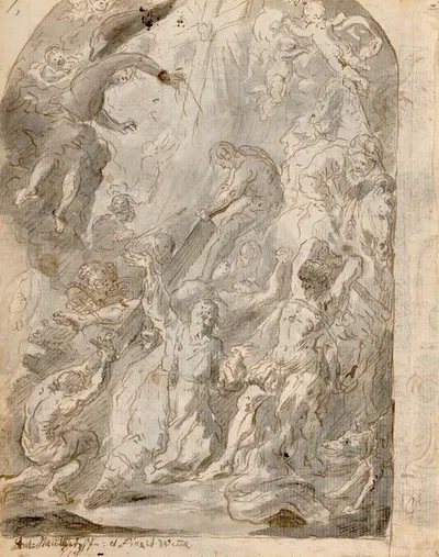 Martyrium des heiligen Judas Thaddäus by Franz Xaver Wagenschön, 1760-1770 — digital art print download