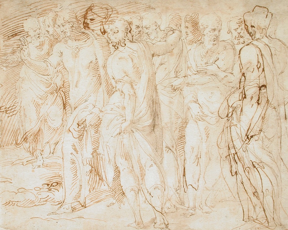 Scene from the Resurrection of Lazarus — Giovanni-Battista Franco