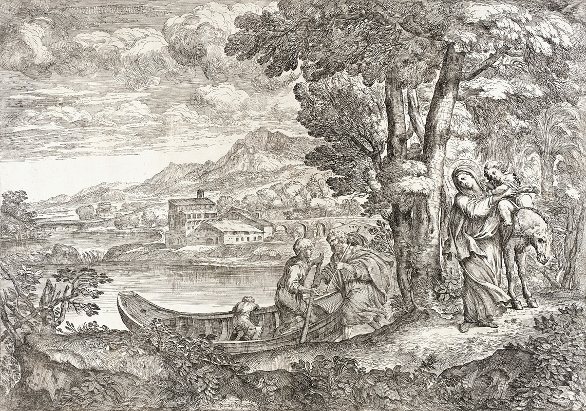 The Flight to Egypt by Джованни Франческо Гримальди, 1630-1680 — digital art print download