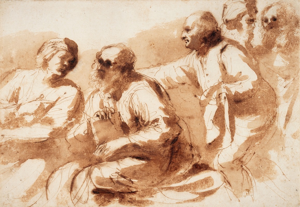 An Assembly of Learned Men by Гверчино — digital art print download
