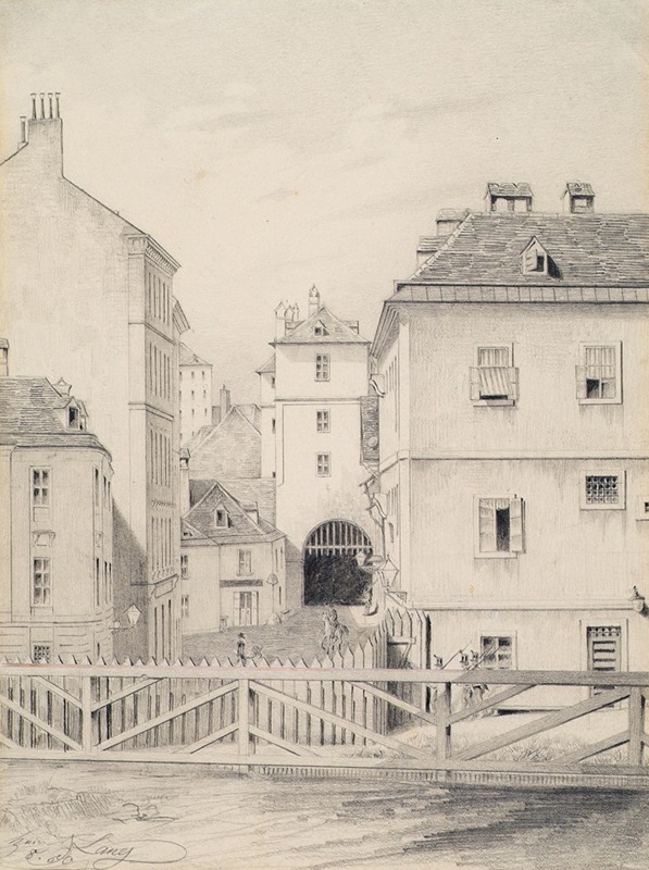 Das Neutor in Wien by Heinrich Lang, 1860 — digital art print download