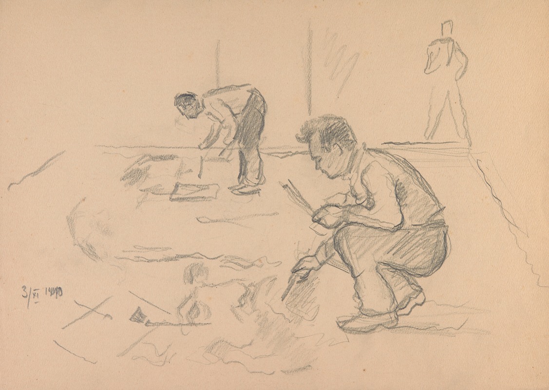 artyści malarze przy pracy by Иван Иванец, 1940 — digital art print download
