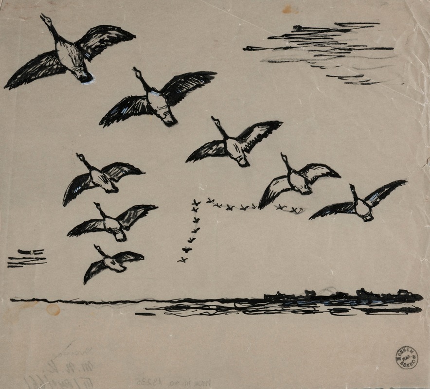 Klucz lecących ptaków by Иван Иванец, 1913-1940 — digital art print download