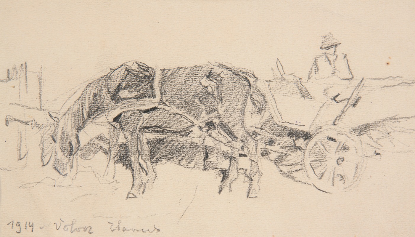 Koń przy chłopskiej furze — Ivan Ivanec