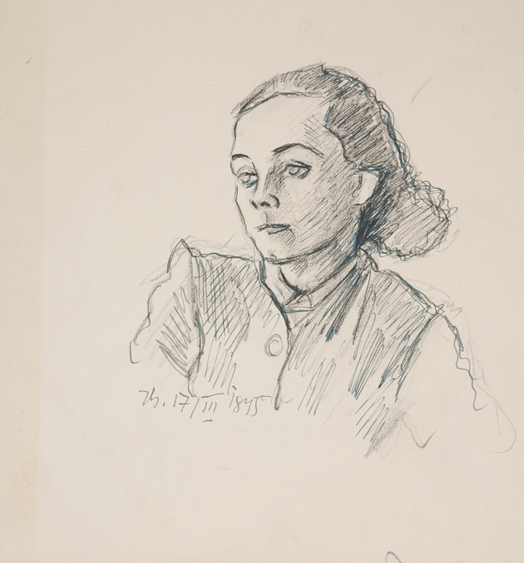 Popiersie młodej kobiety by Иван Иванец, 1945 — digital art print download