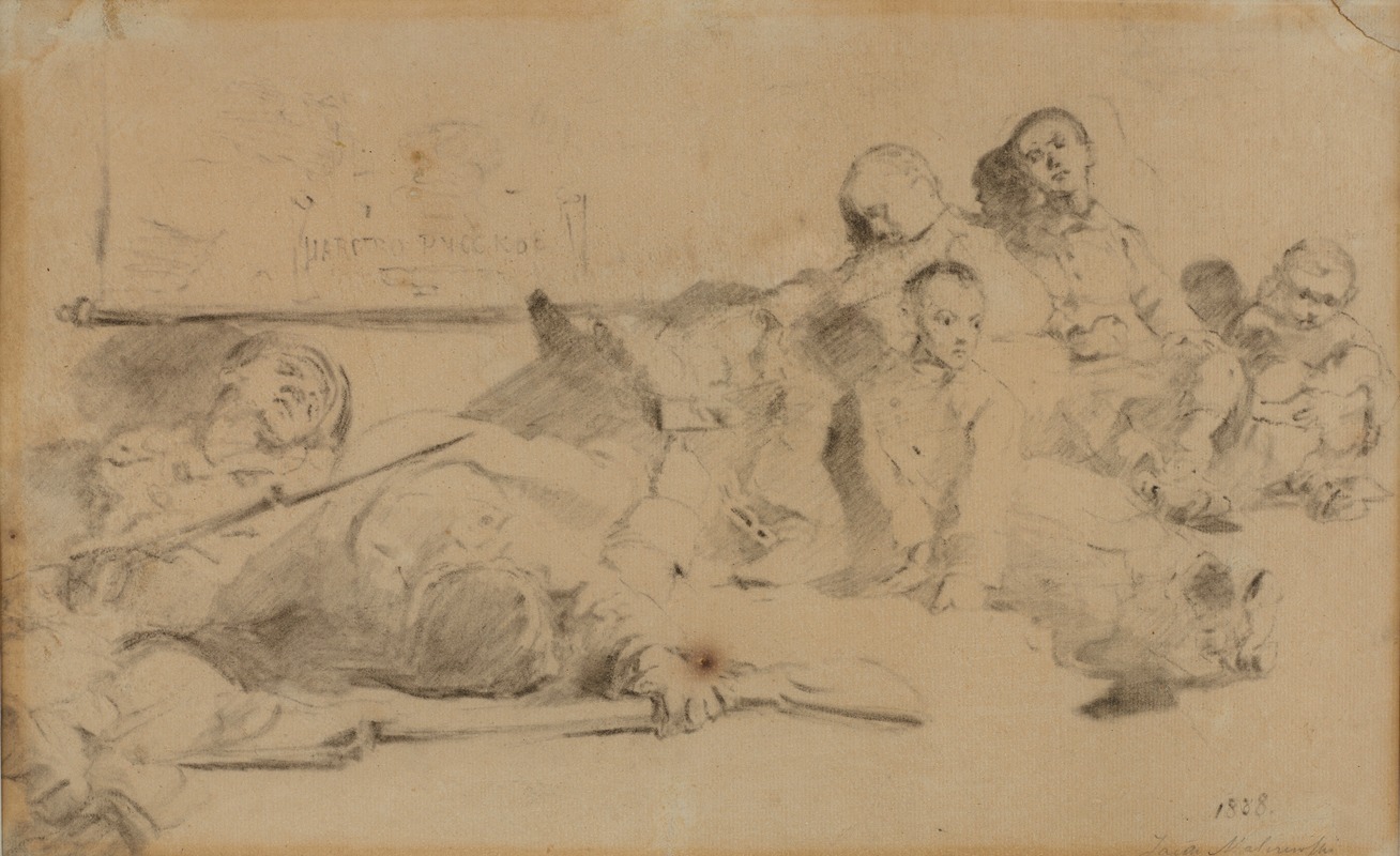 Sketch for 'Students’ relegation' by Яцек Мальчевский, 1888 — digital art print download
