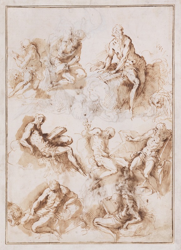 Sheet of Studies of St. Jerome — Jacopo Palma Il Vecchio