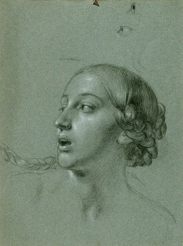 Kopfstudie zu 'Arindal und Daura' by Иоганн Петер Крафт, 1820-1855 — digital art print download