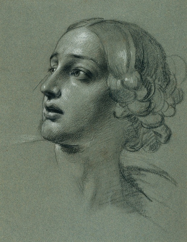 Kopfstudie zu 'Arindal und Daura' by Иоганн Петер Крафт, 1820-1855 — digital art print download