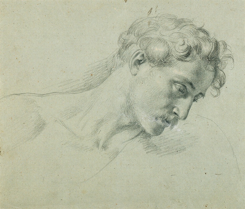 Kopfstudie zu 'Arindal und Daura' by Иоганн Петер Крафт, 1820-1855 — digital art print download