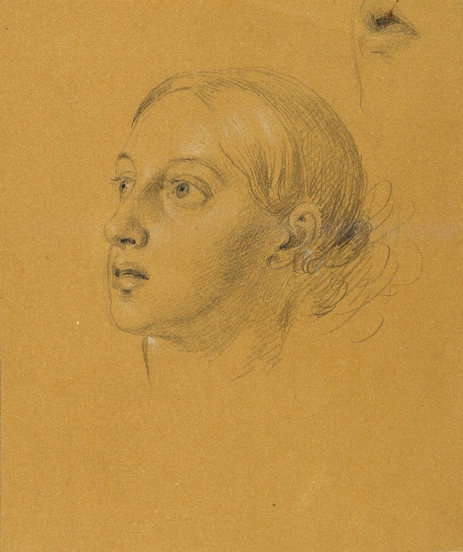Kopfstudie zu 'Arindal und Daura' by Иоганн Петер Крафт, 1820-1855 — digital art print download