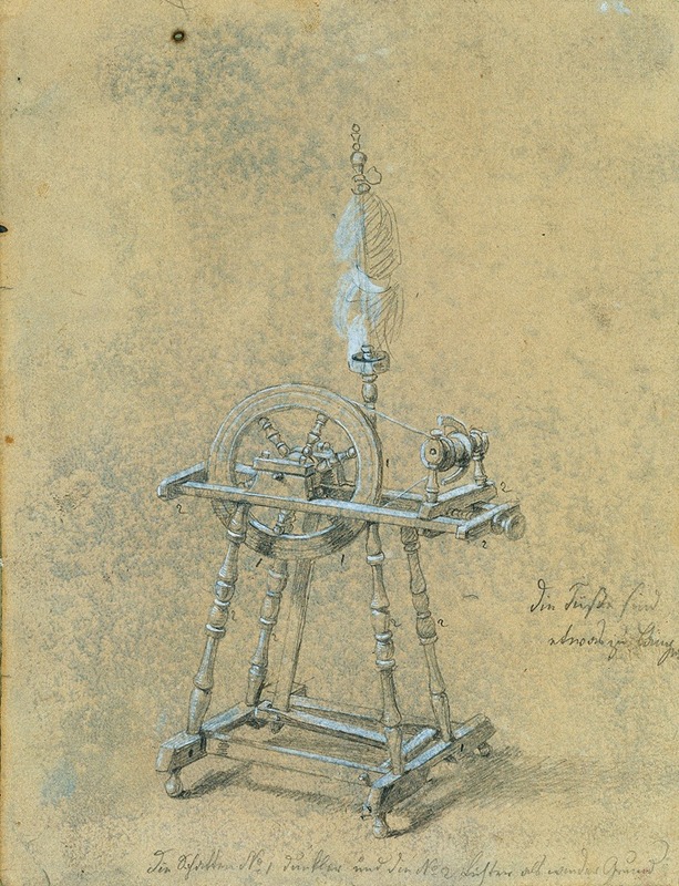 Studie eines Spinnrockens by Иоганн Петер Крафт — digital art print download