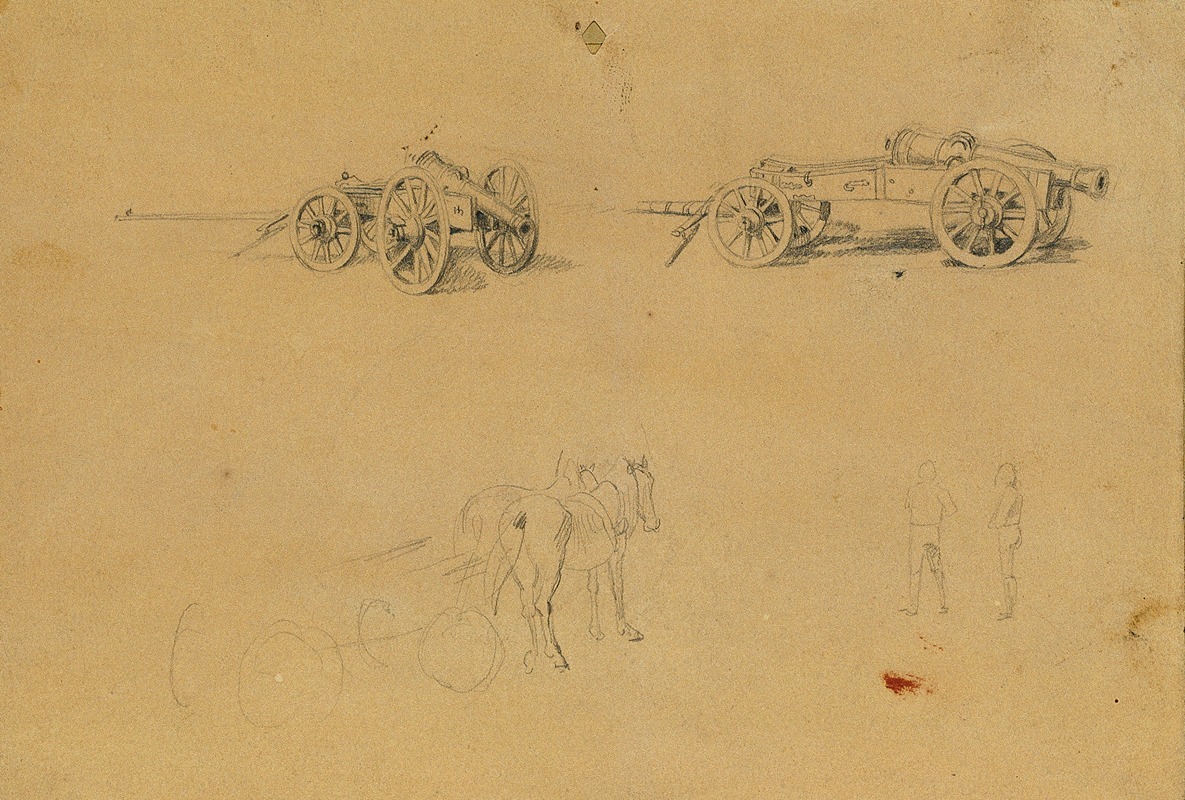Studie zu Kanonen, Heeresutensilien. — Johann Peter Krafft