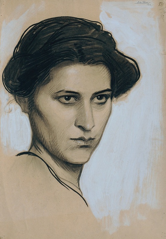 Junge Frau en face by Йозеф Вавра, 1914 — digital art print download