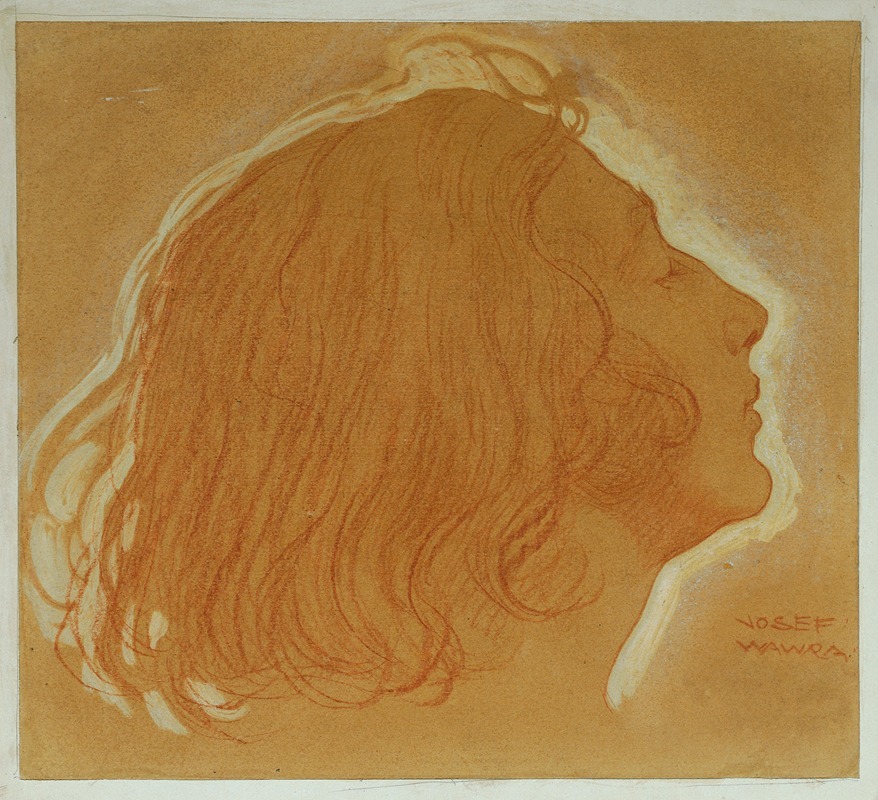 Mädchenkopf im Profil by Йозеф Вавра, 1920 — digital art print download