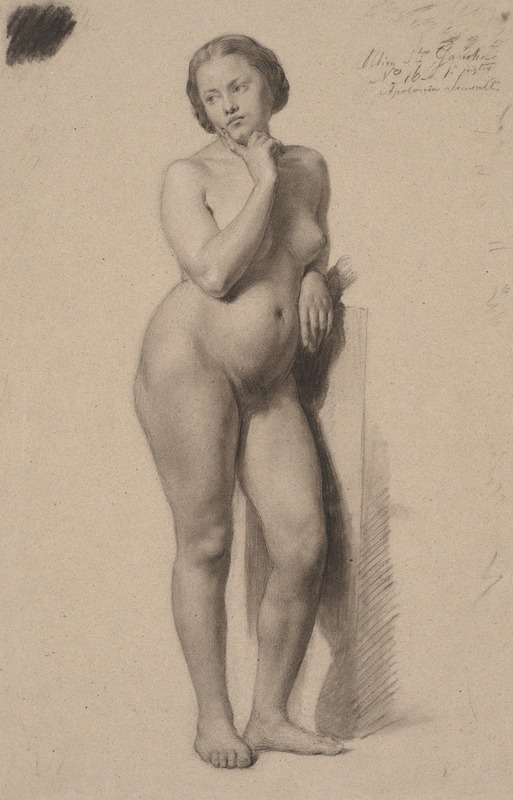 Female nude study by Юзеф Симмлер, 1840 — digital art print download