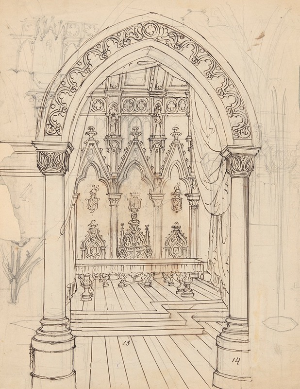 Interior of the Gothic hall by Юзеф Симмлер, 1861-1867 — digital art print download