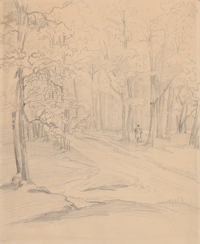 Road in the woods by Юзеф Симмлер, 1846 — digital art print download