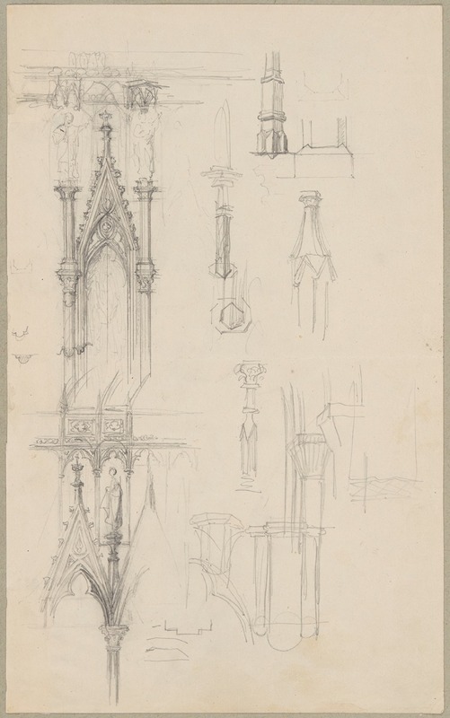 Sketches of Gothic architectural details — Józef Simmler