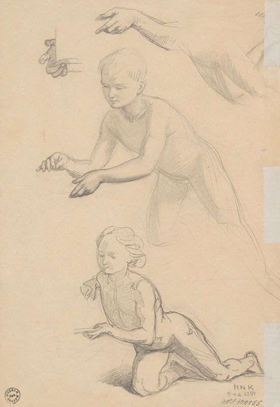 Two sketches of a nude boy — Józef Simmler