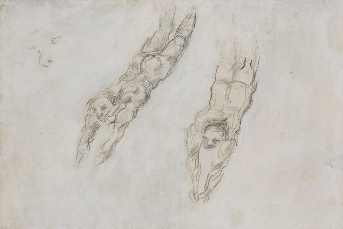 Study of Nudes Diving by Поль Сезанн — digital art print download