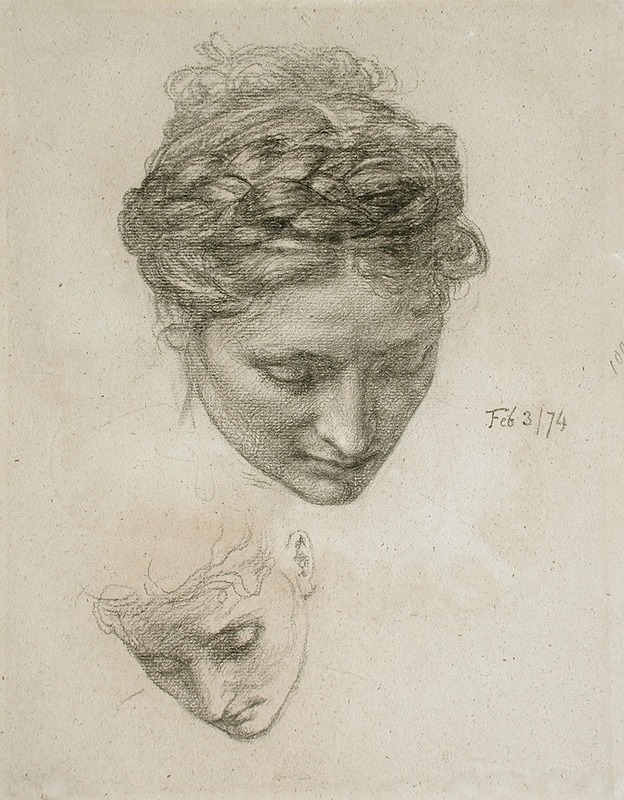 Study of Two Heads by Эдвард Джон Пойнтер, 1874 — digital art print download