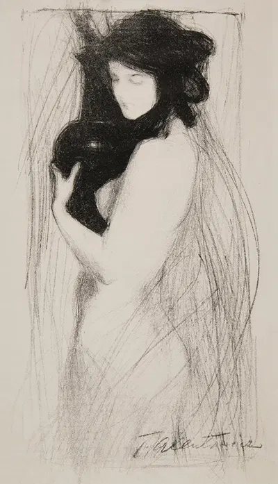 Young Woman with a Vase by Teodor Axentowicz — digital art print download