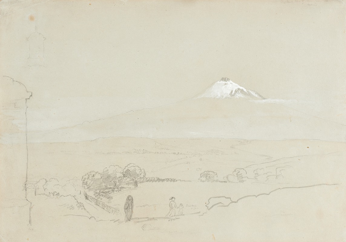 Distant View of Mount Etna by Томас Коул, 1842 — digital art print download
