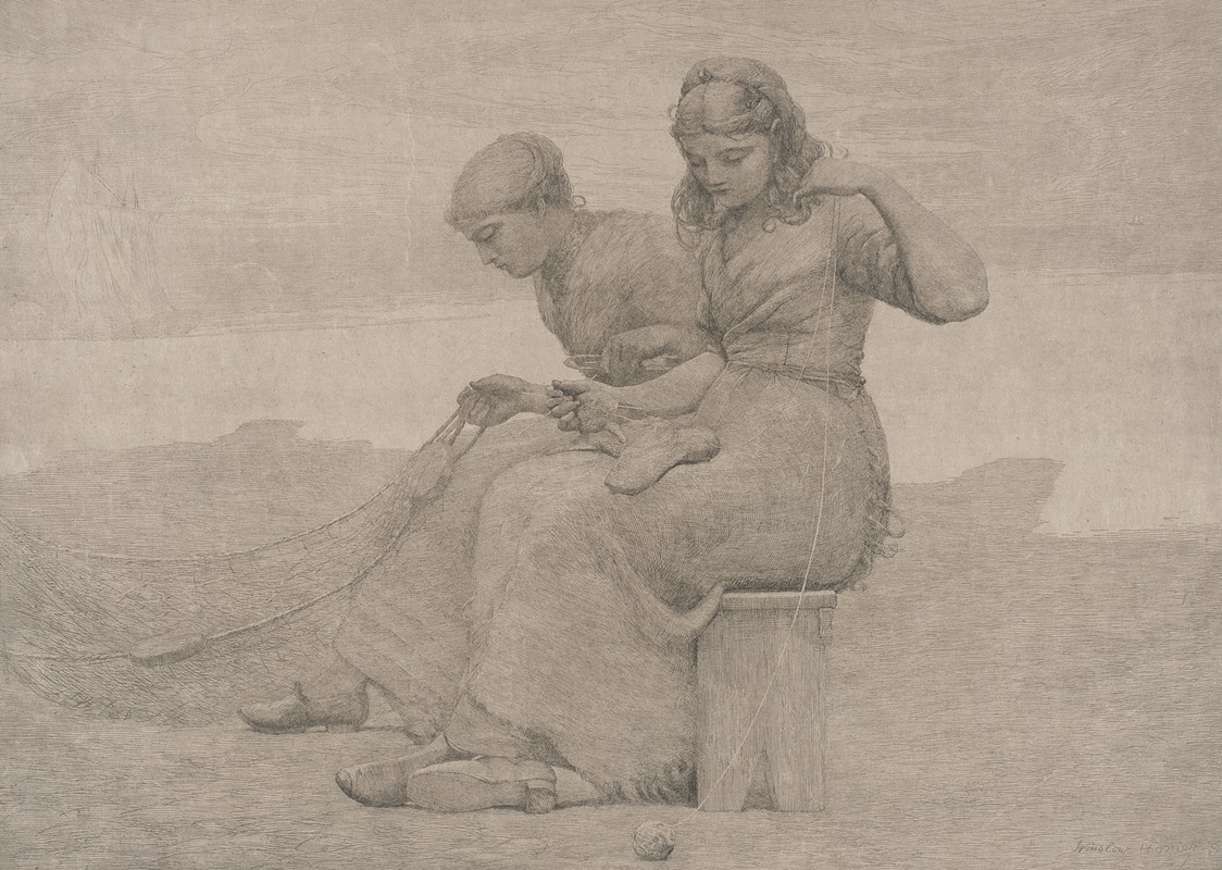 Mending the Tears by Уинслоу Хомер, 1888 — digital art print download