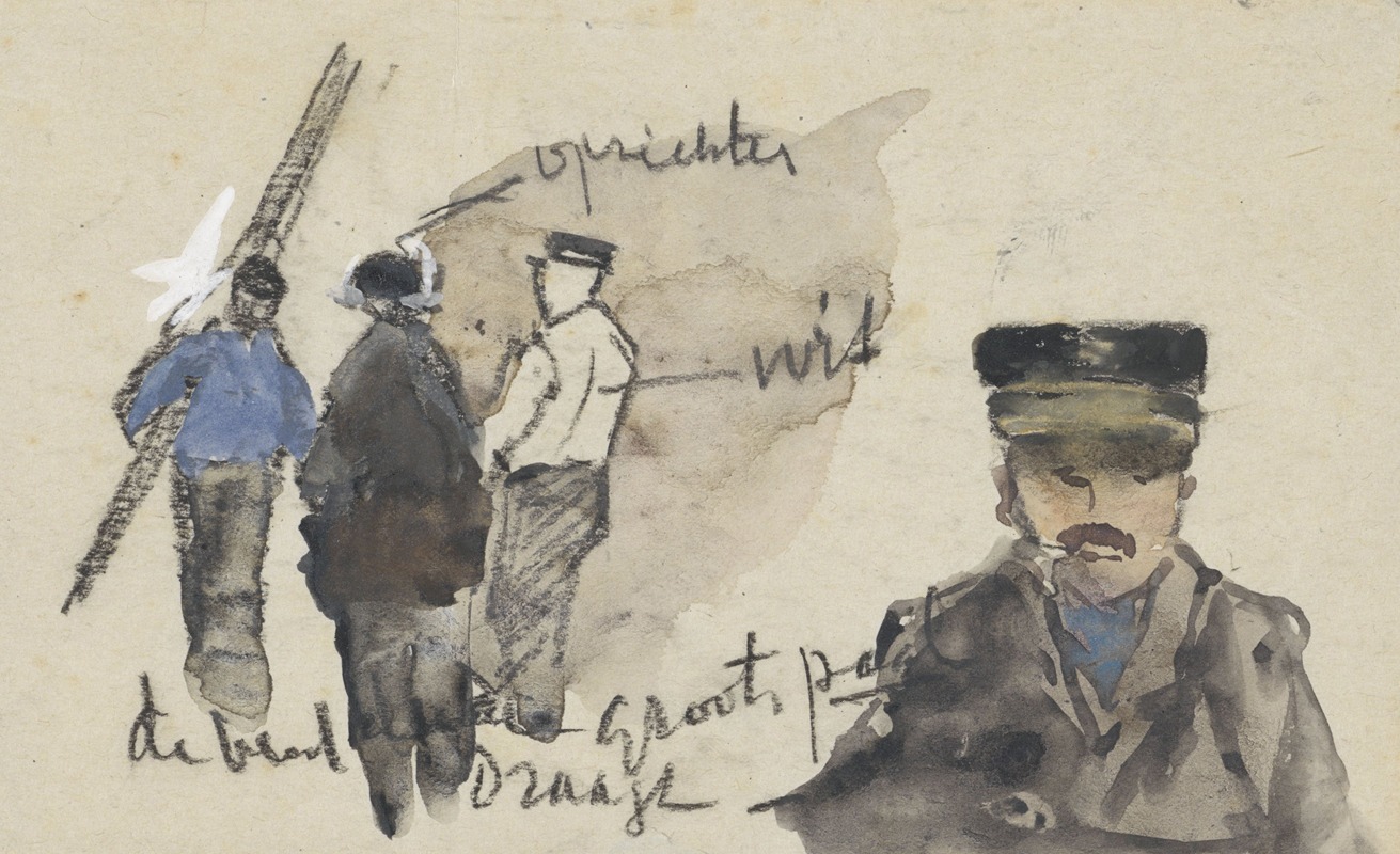 Vier werklieden by Адольф ле Комт, 1860 - 1921 — digital art print download