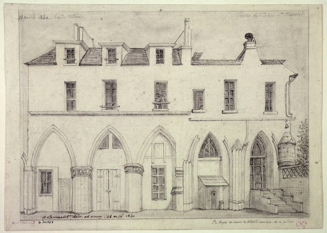 Restes de l'église Saint-Hippolyte by Альфред Боннардо, 1840 — digital art print download