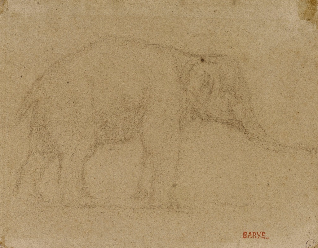 Etude d'éléphant marchant by Антуан-Луи Барье — digital art print download