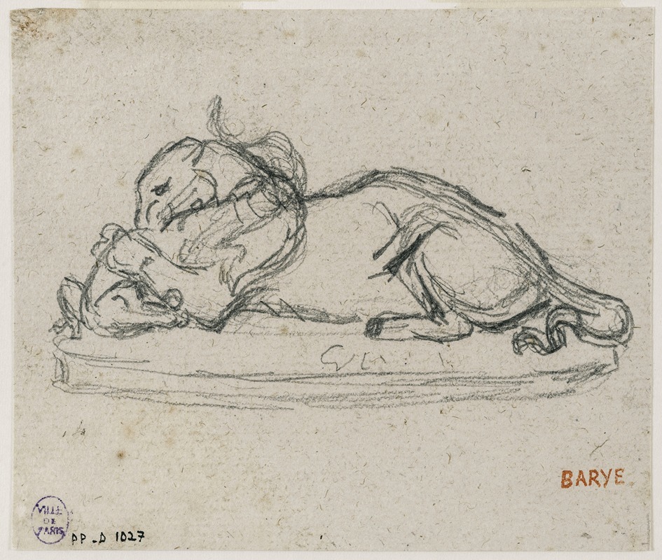 Tigre dévorant un gavial by Antoine-Louis Barye — digital art print download