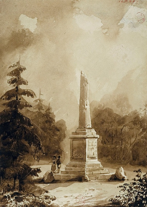 L'Obélisque du Pré Catelan. by Огюст-Себастьен Бенар, 1810 — digital art print download