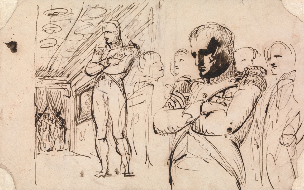 Studies of Napoleon, arms folded, with other figures — Benjamin Robert Haydon
