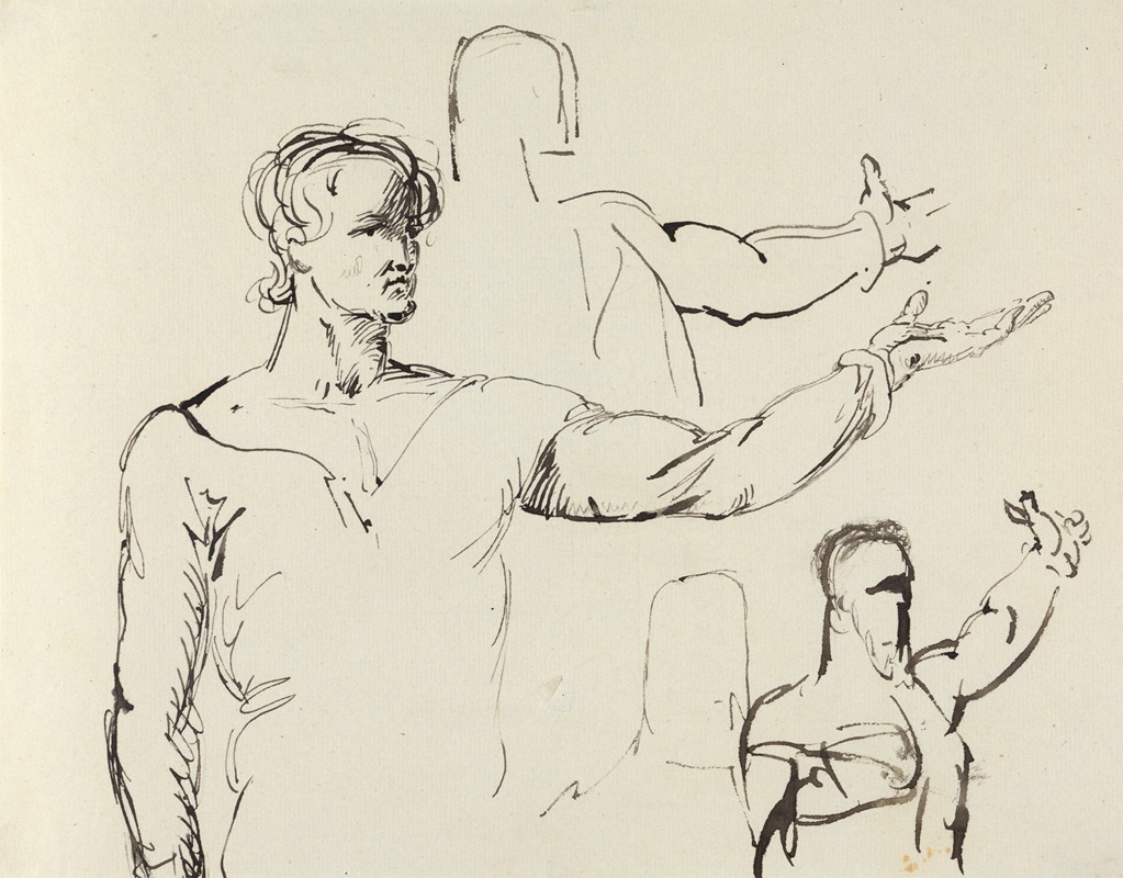 Study of a Man with Outstretched Arm by Benjamin Robert Haydon — digital art print download