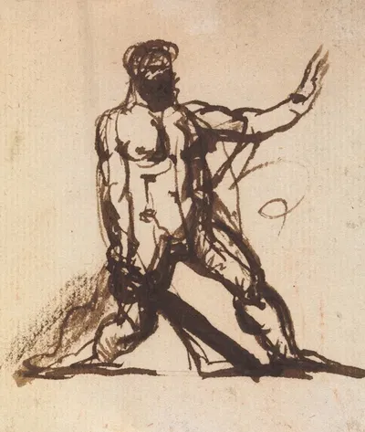 Study of a Nude Male by Benjamin Robert Haydon — digital art print download