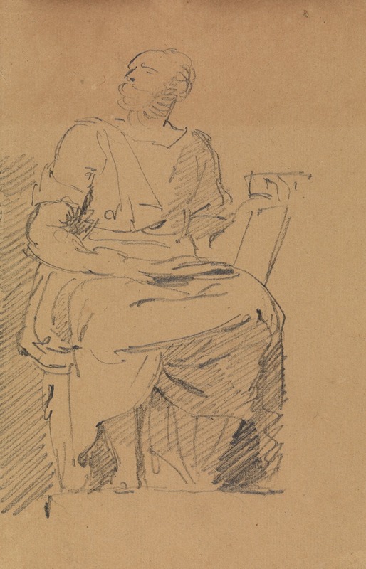 Study of a Seated Figure by Benjamin Robert Haydon — digital art print download