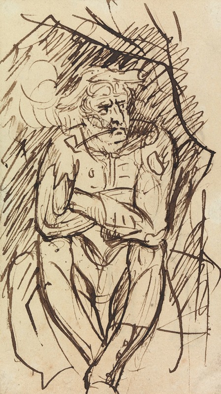 Study of a Seated Man, Smoking a Pipe — Benjamin Robert Haydon