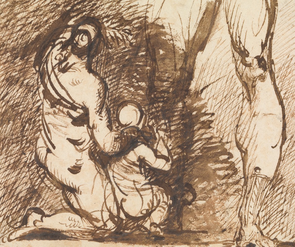 Study of Two Figures and Two Legs by Benjamin Robert Haydon — digital art print download