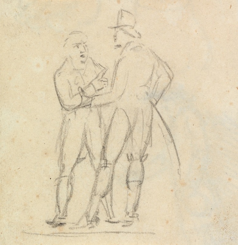 Study of Two Men Standing, While in Conversation by Benjamin Robert Haydon — digital art print download