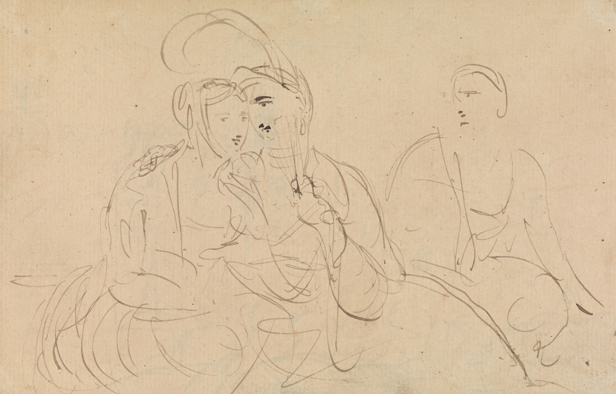 Study of Women Talking by Benjamin Robert Haydon — digital art print download