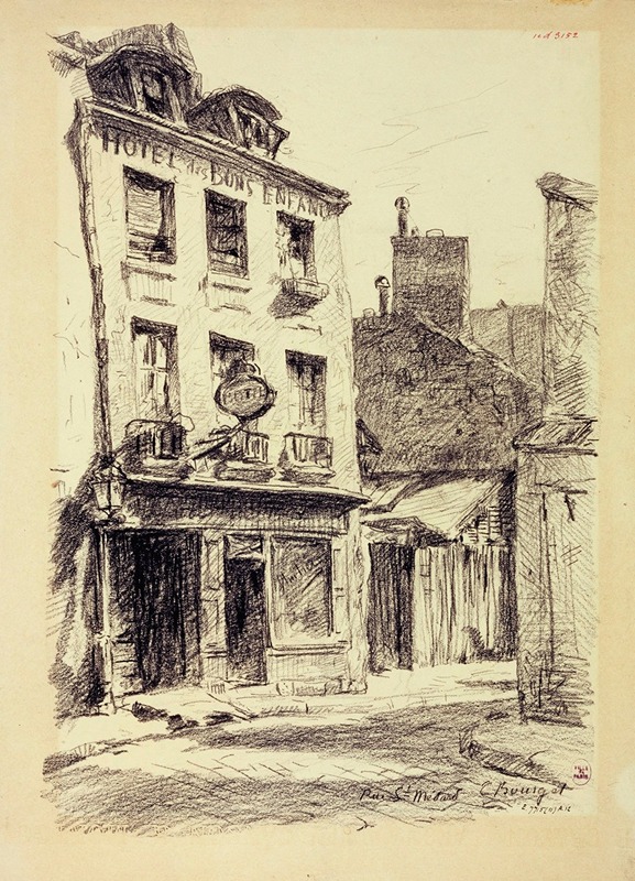 La rue Saint-Médard by Камиль Бурже, 1855-1912 — digital art print download